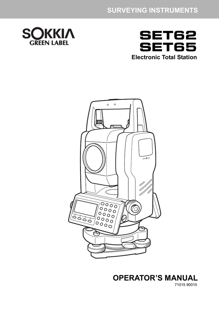 Sokkia SET60 Sery User Manual | Manualzz
