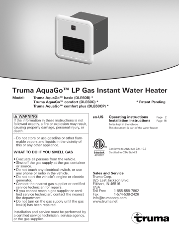 Truma AquaGo Comfort (Single Package)-DLE60C