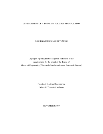 Development Of A Two Link Flexible Manipulator Mohd Manualzz