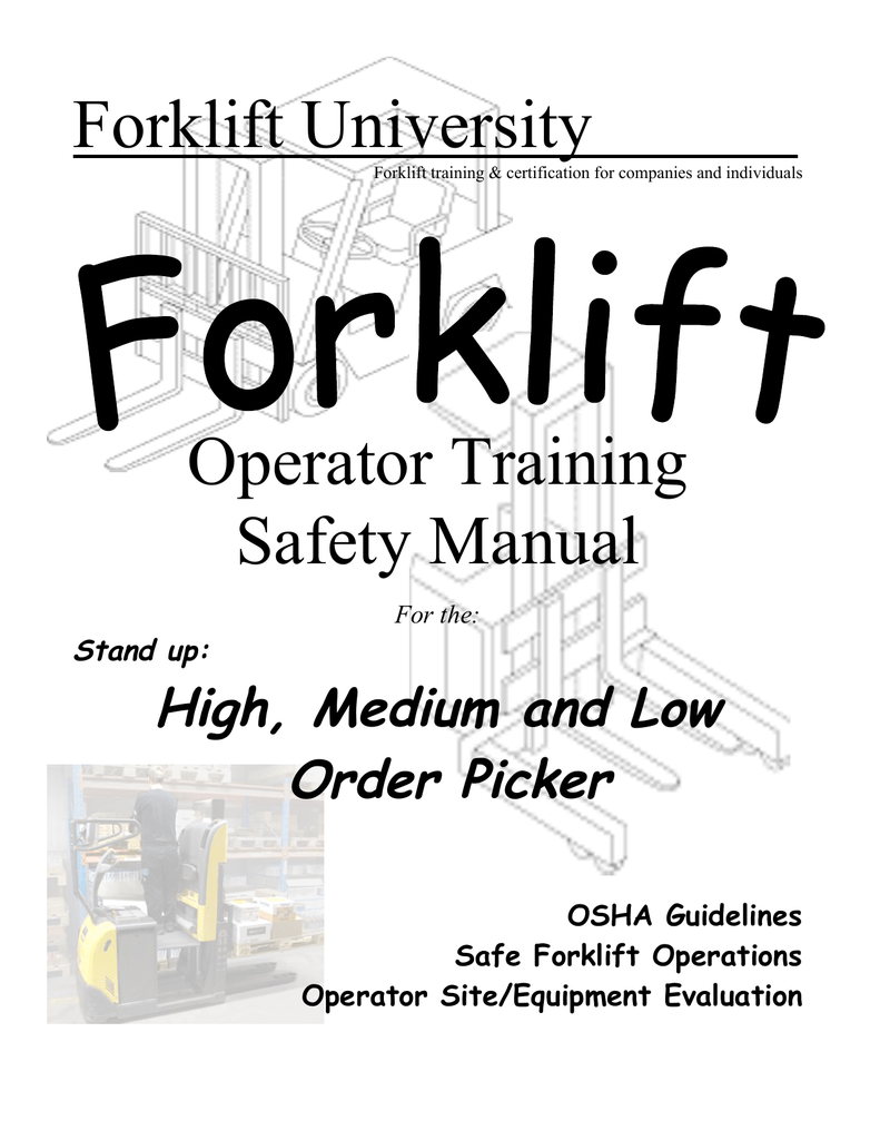 Order Picker Operator Training Manual Manualzzcom