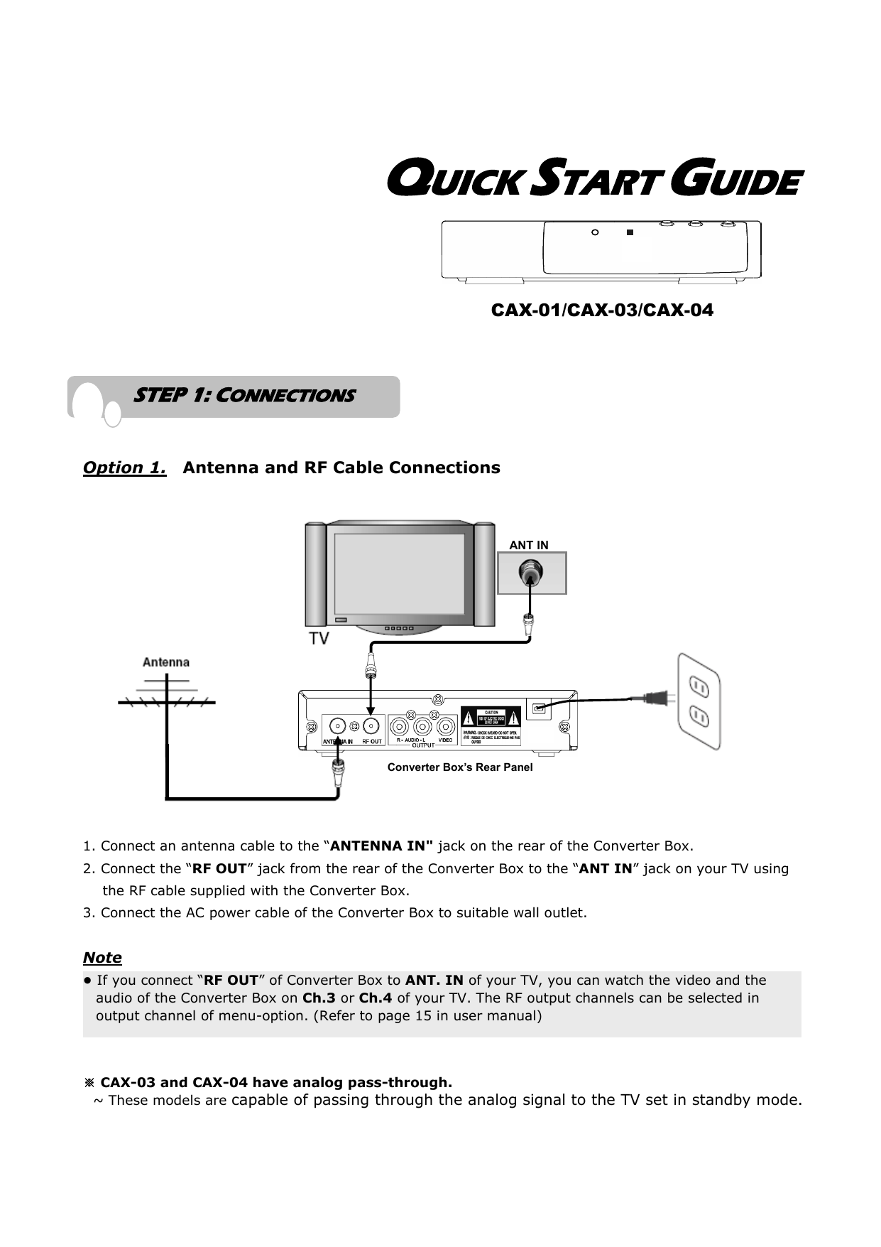how to connect antenna to converter box