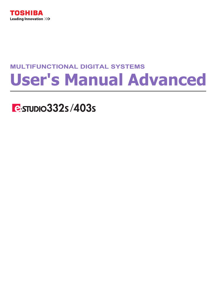 User`s Manual Advanced - Manualzz
