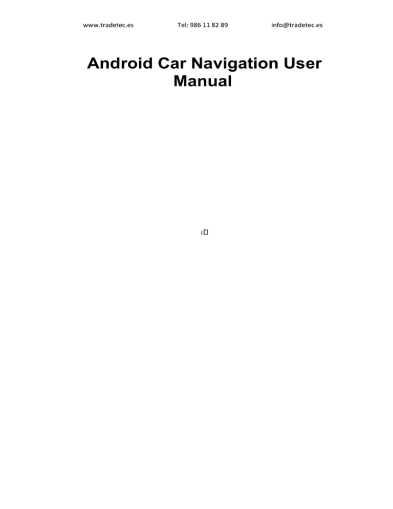 Android Car Navigation User Manual Manualzz