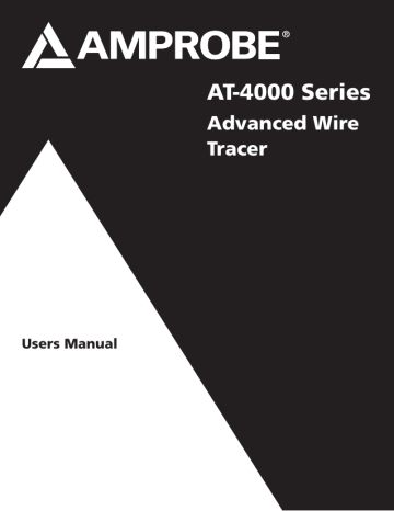 Amprobe AT-4000 Series Advanced Wire Tracer manual | Manualzz