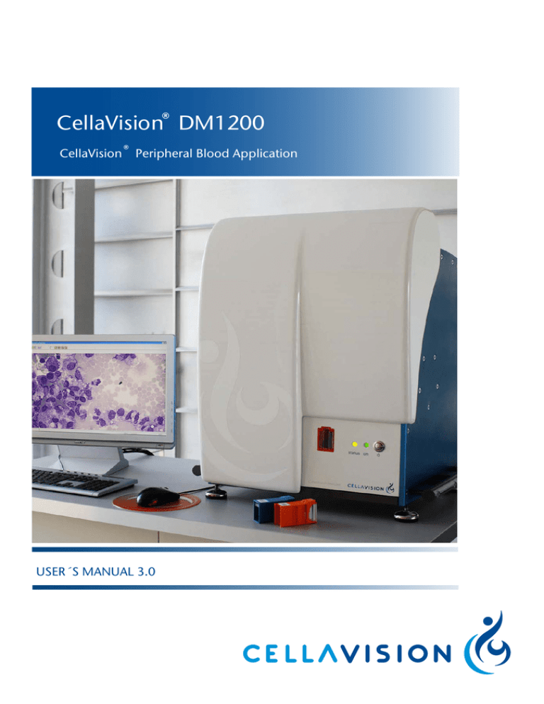 CellaVision® DM1200 User`s Manual 3.0 Manualzz