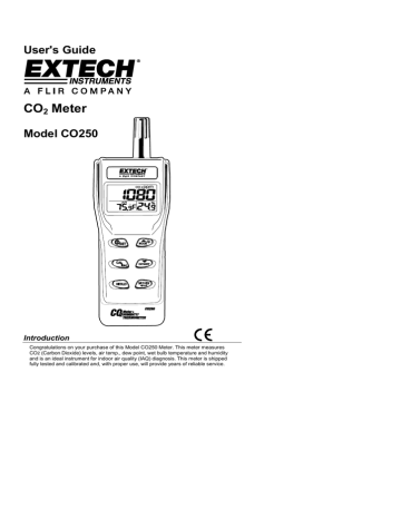 Extech CO250 Instruction Manual | Manualzz
