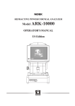 NIDEK Refractive Power/Corneal Analyzer ARK-10000 Operator&rsquo;s Manual