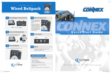 Connex Quick Start Guide | Manualzz