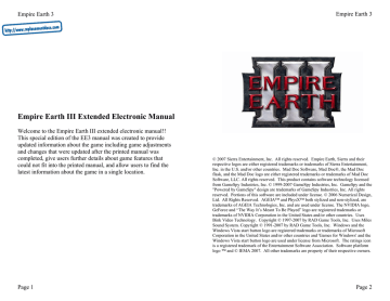 Empire Earth Iii Extended Electronic Manual Manualzz