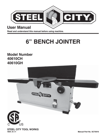 Steel City 40630CH User manual | Manualzz