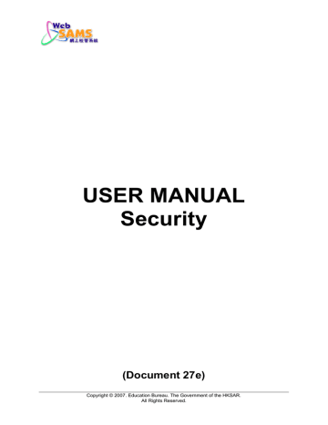 USER MANUAL Security - Websams Central Document Repository | Manualzz