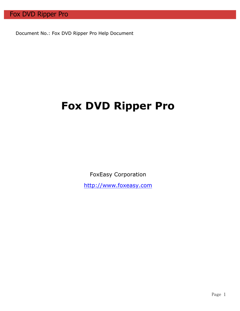 Fox Dvd Ripper Pro Foxeasy Software Home Manualzz