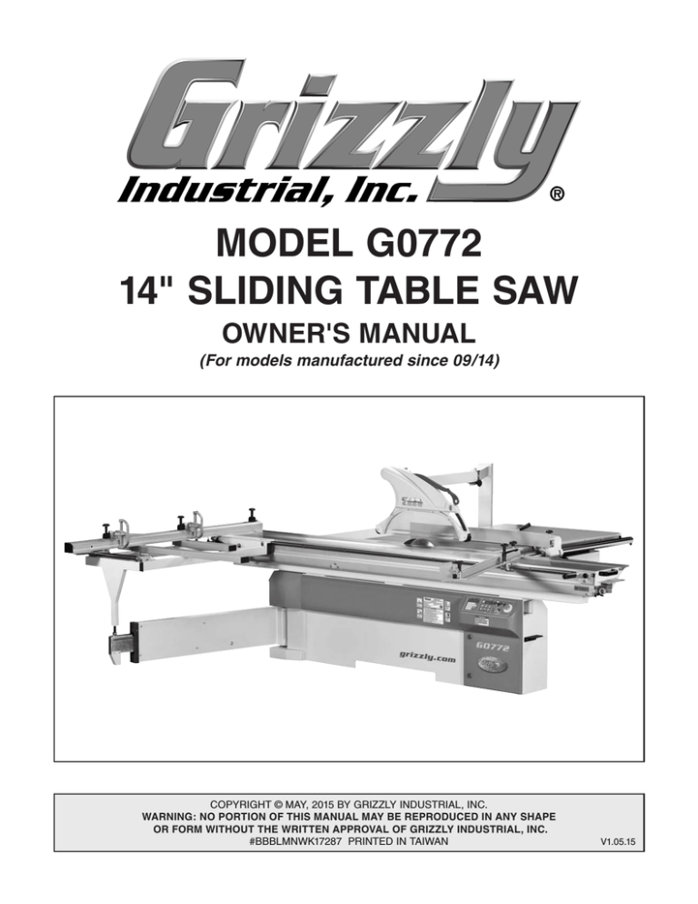 Manual PDF Grizzly Industrial Inc. Manualzz