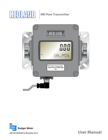 User Manual - Hedland Flow Meters | Manualzz