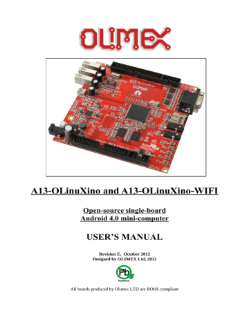 A13 Olinuxino And A13 Olinuxino Wifi Open Source Single Manualzz