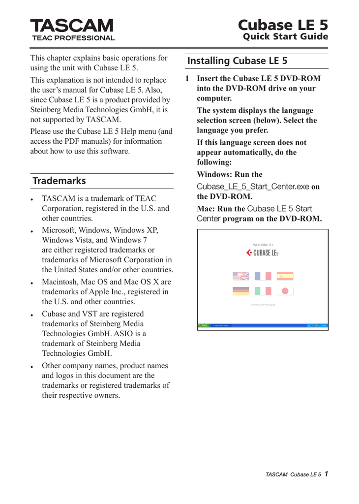 Cubase Le 5 Manual For Mac