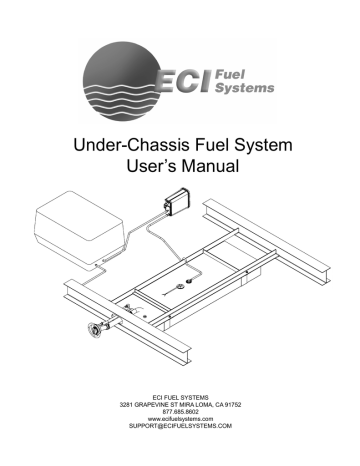 ECI Fuel Systems Under-Chassis Fuel System User's Manual | Manualzz