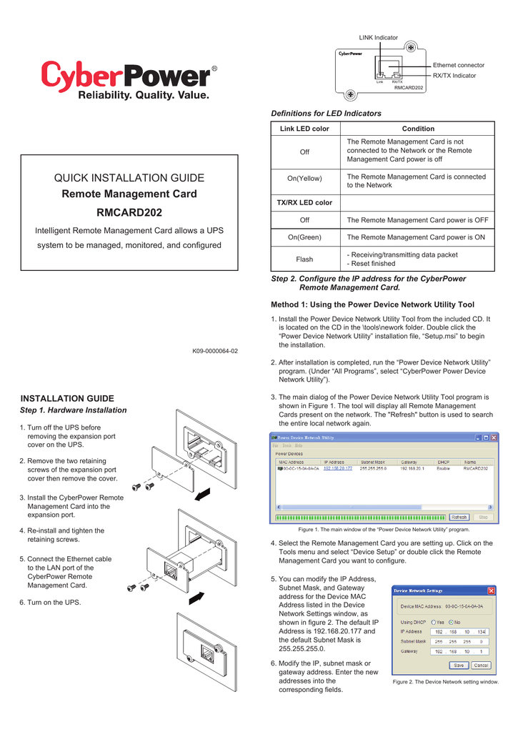 Cyberpower Rmcard202 Installation Guide Manualzz