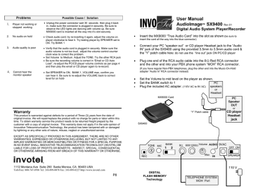 User Manual AudioImage™ SX9400 Rev 01 | Manualzz