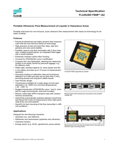 Technical Specification FLUXUS® F608**-A2 | Manualzz