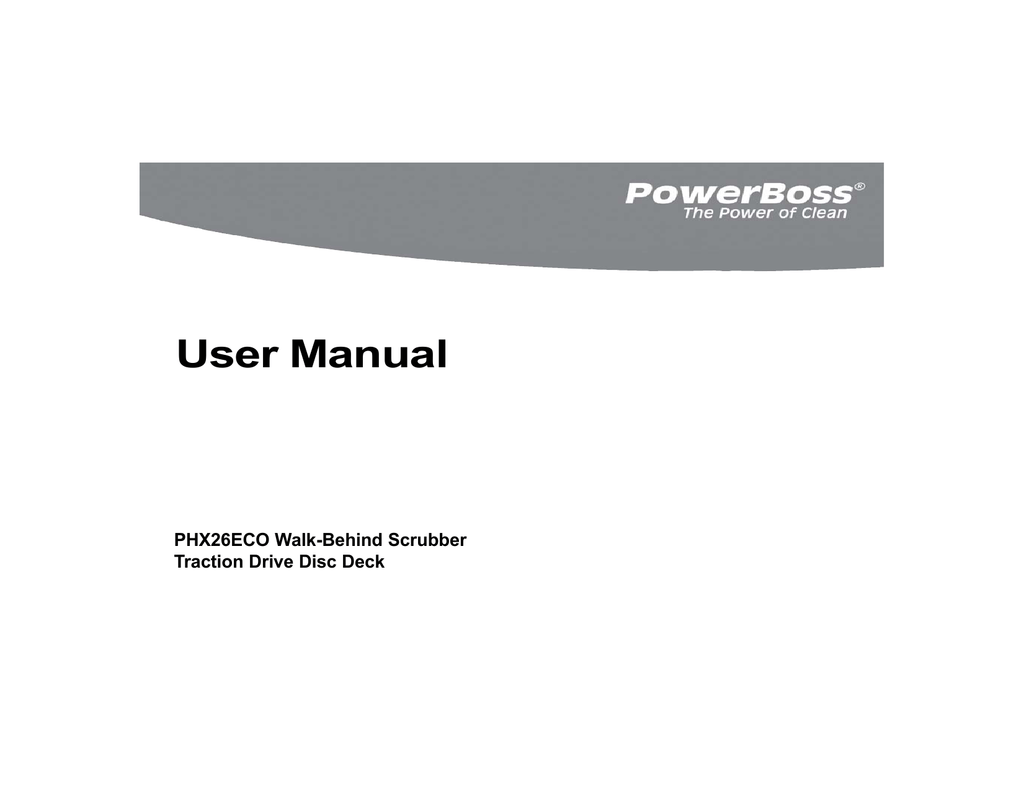 PowerBoss PHX26ECO TD User Manual Manualzz