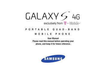 Samsung Galaxy S 4G T-Mobile User manual | Manualzz