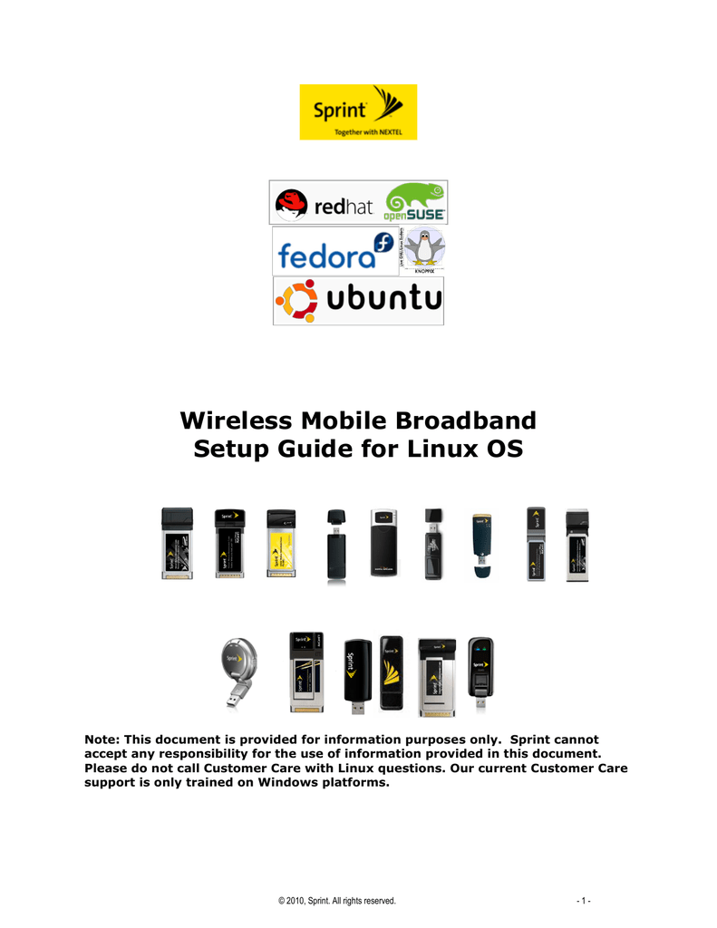 Wireless Mobile Broadband Setup Guide For Linux OS Manualzz