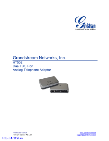 Grandstream HT 502 User Manual | Manualzz