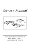 Open Range RV Owner's Manual