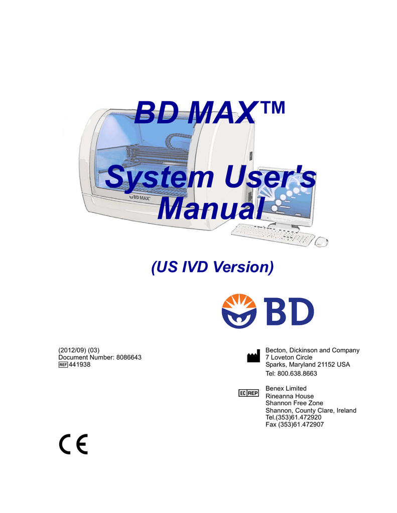 BD MAX System User`s Manual | manualzz.com