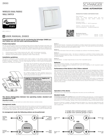 Schwaiger ZHS03 User manual | Manualzz