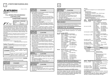 Mitsubishi Electronics FX3U User manual | Manualzz