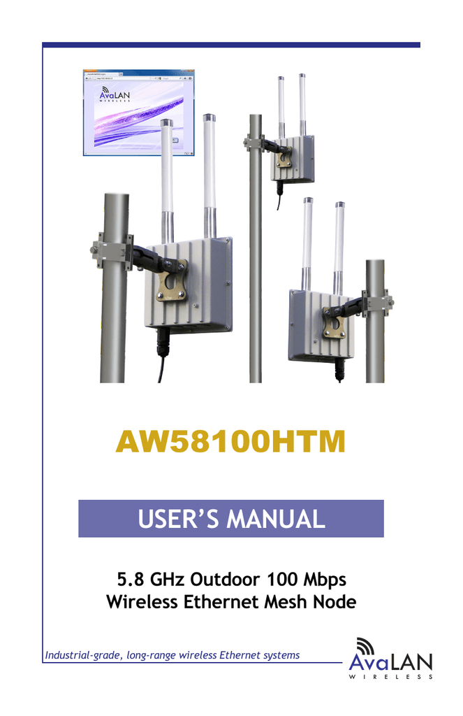 AvaLAN AW58100HTM | Manualzz