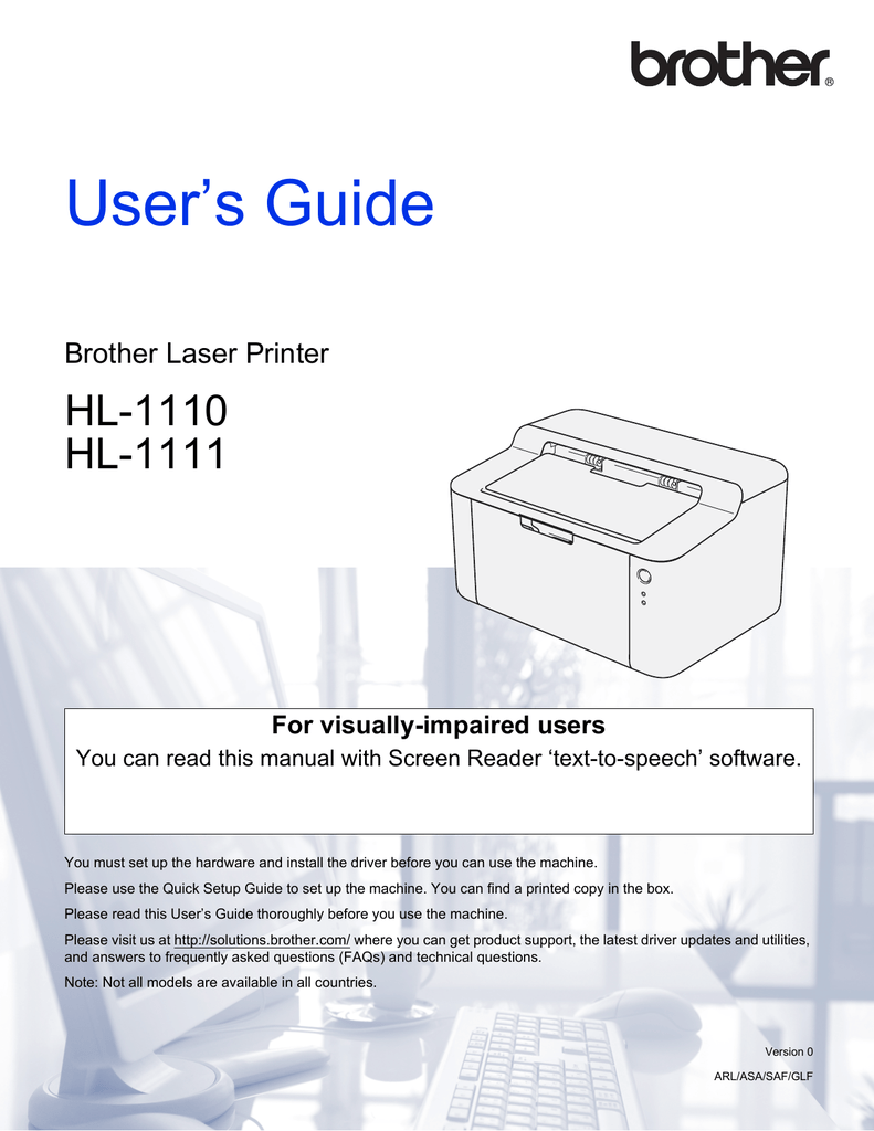 Print a Printer Settings page. Brother 
