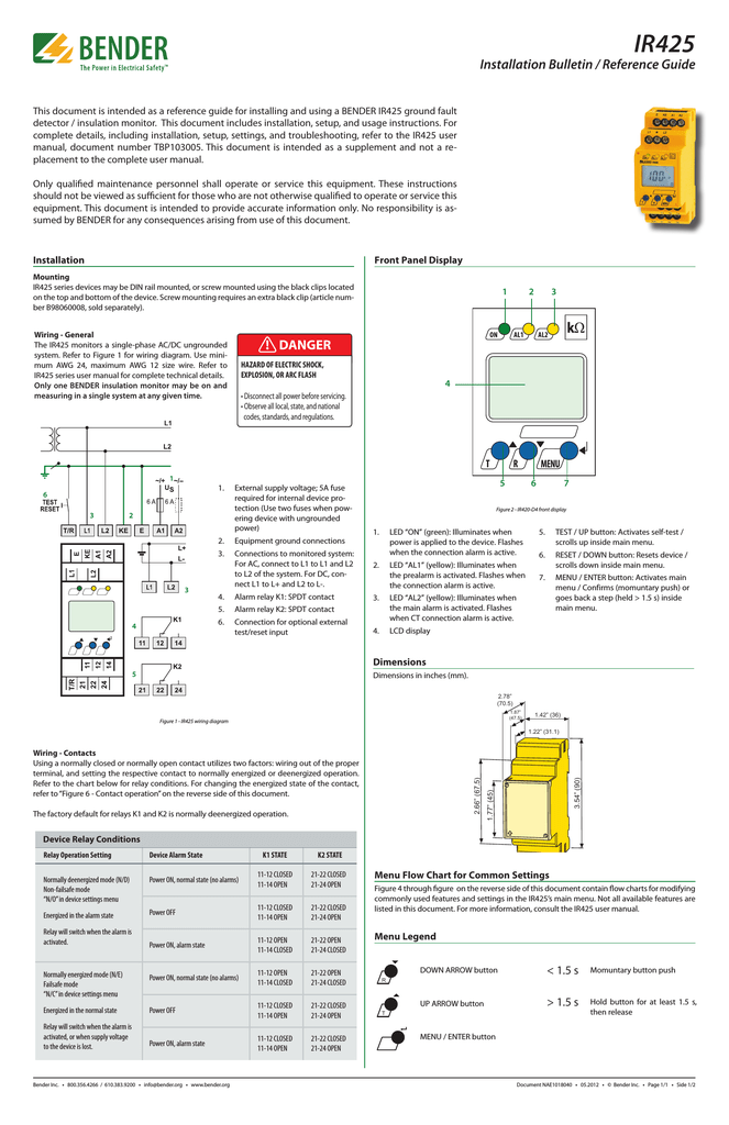 Installation Bulletin: IR425 | Manualzz