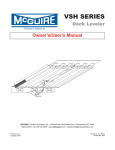 McGuire VSH 65,VSH 66,VSH 68,VSH 655,VSH 656,VSH 658,VSH 75,VSH 76,VSH 78 Dock Leveler Owner's/User's Manual