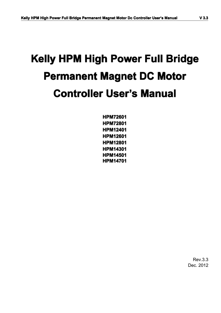 Kelly Hpm Controllers User Manual Manualzz
