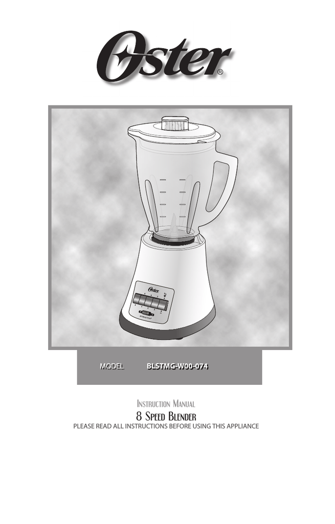 Oster Kitchen Center Instruction Manual