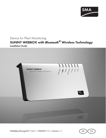 Sunny WebBox With Bluetooth® Installation | Manualzz