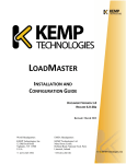 KEMP Technologies LoadMaster 6.0-28a Installation and Configuration Guide