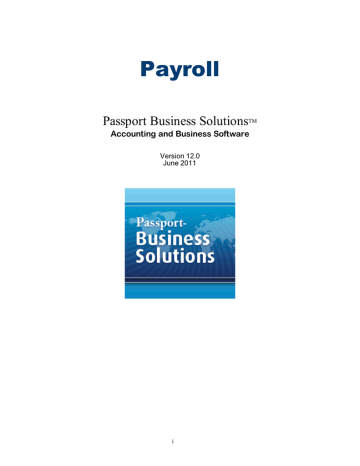 Passport Business Solutions Payroll User Documentation Manualzz