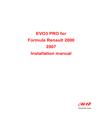Aim Kit EVO3 Pro for Formula Renault 2000-2007 Installation manual | Manualzz