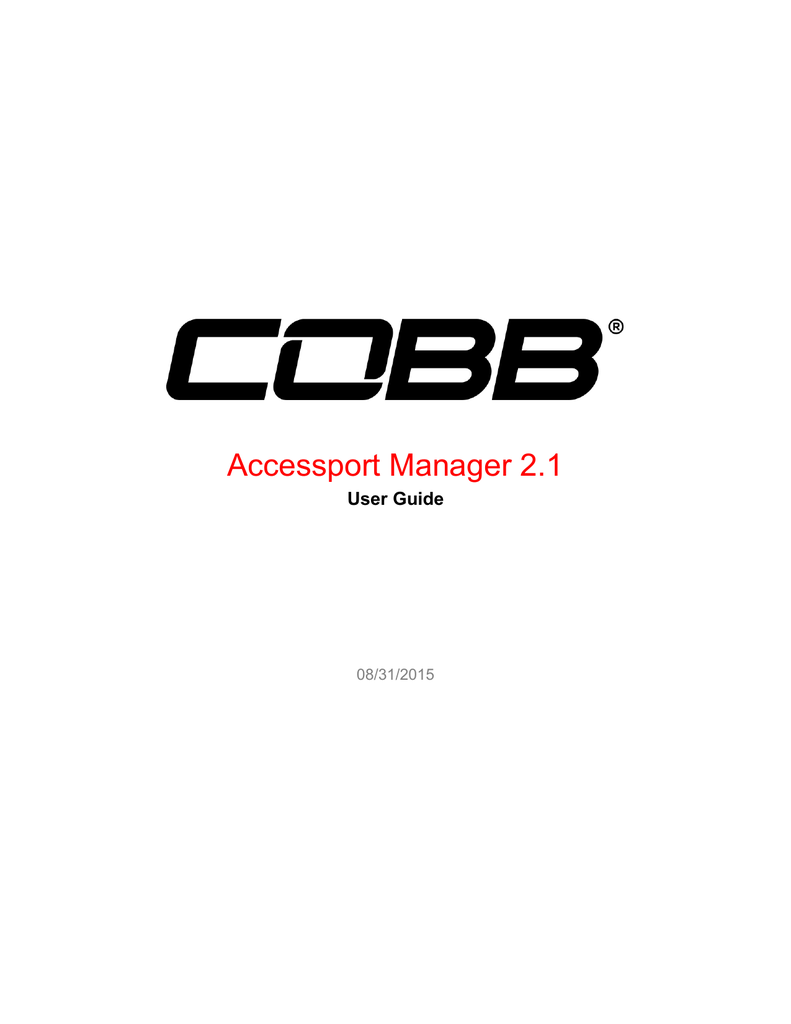 Accessport Manager 2.1 Manual Manualzz