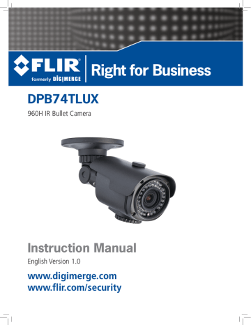 Digimerge DPB74TLUX Premium 700+ TVL UL Rated 3.5-16mm VF Smart IR Bullet manual | Manualzz