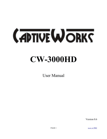 Software License. CaptiveWorks CW-3000HD | Manualzz