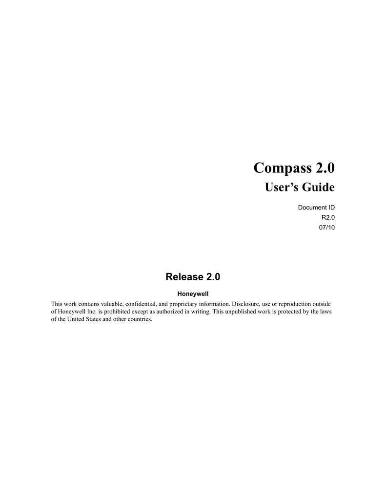 Honeywell Compass 20 User Guide Manualzz