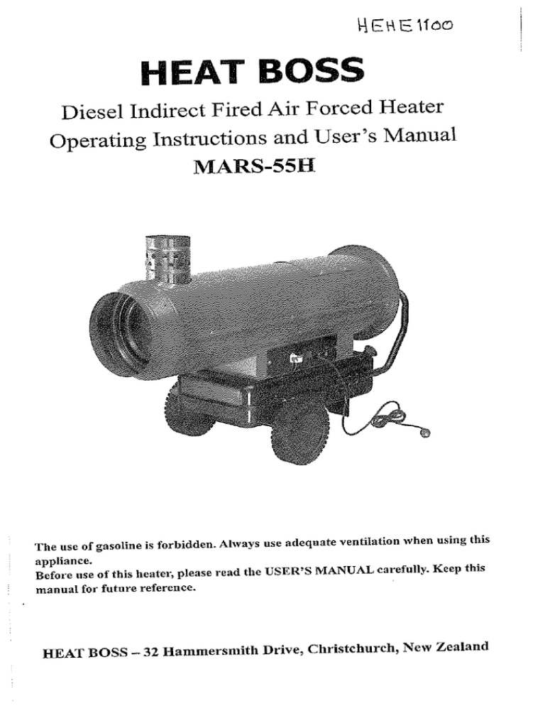 Product Manual for HEAT BOSS 55kw Diesel Heater with Manualzz