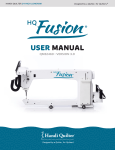HQ Fusion 24-inch Longarm Quilting Machine User Manual