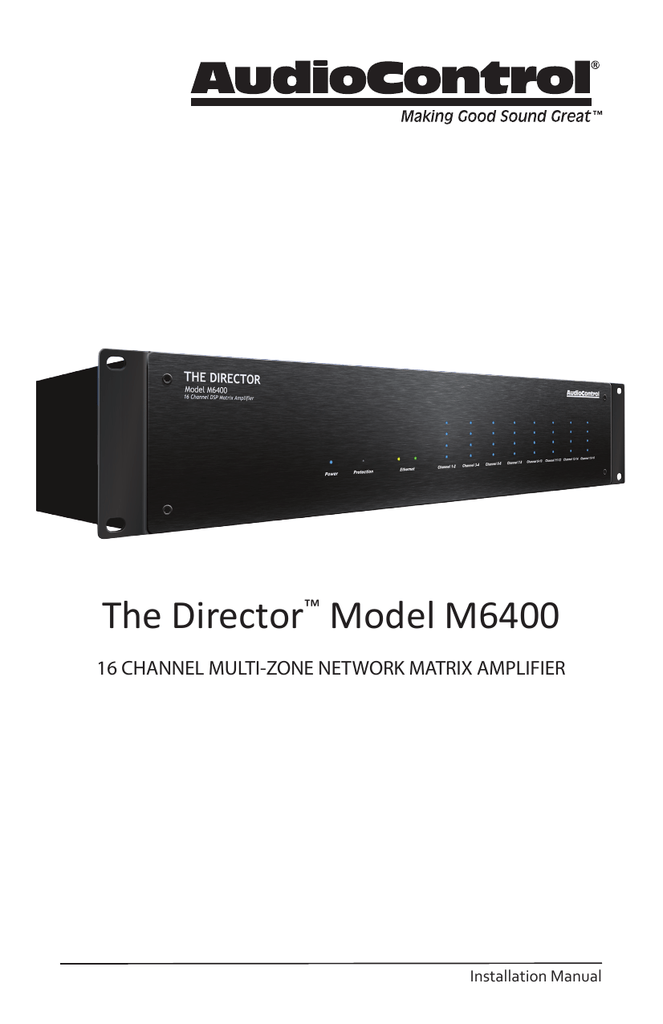 AudioControl DIRECTOR M6400 Installation manual Manualzz