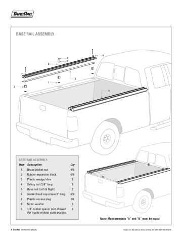 tracrac g2 truck rack base rails installation instructions help